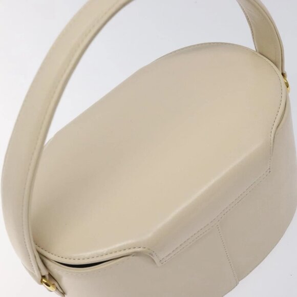 GIVENCHY Hand Bag Leather Beige Gold Auth - Picture 7 of 16
